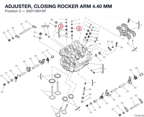 ADJUSTER, CLOSING ROCKER ARM 4.40 MM 84011901AF diagram position