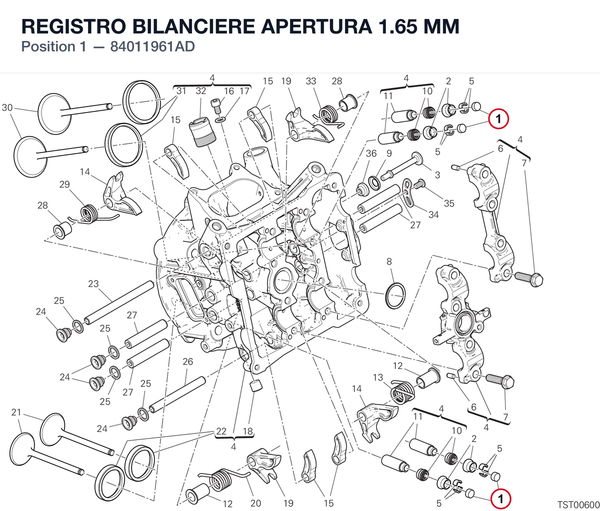 REGISTRO BILANCIERE APERTURA 1.65 MM 84011961AD diagram position