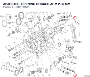 ADJUSTER, OPENING ROCKER ARM 2.35 MM 84011961AT diagram position