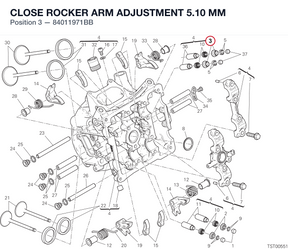 CLOSE ROCKER ARM ADJUSTMENT 5.10 MM 84011971BB diagram position