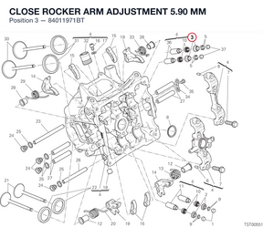 CLOSE ROCKER ARM ADJUSTMENT 5.90 MM 84011971BT diagram position
