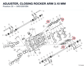 ADJUSTER, CLOSING ROCKER ARM 3.10 MM 84012001BN diagram position