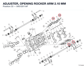 ADJUSTER, OPENING ROCKER ARM 2.10 MM 84012011AF diagram position