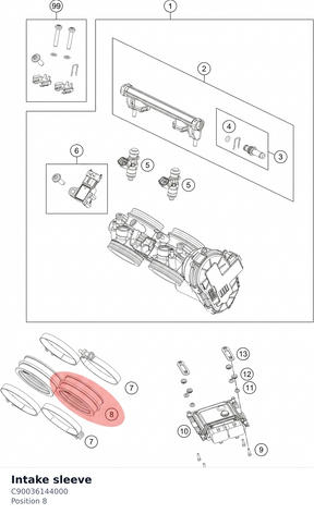 Diagram preview: Intake sleeve (C90036144000)