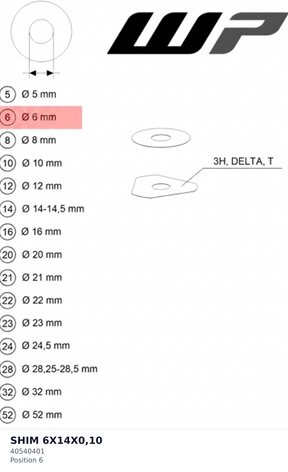 Diagram preview: SHIM 6X14X0,10 (40540401)