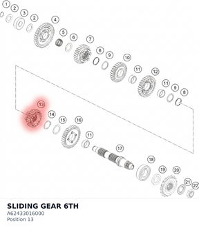 Diagram preview: SLIDING GEAR 6TH (A62433016000)