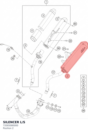 Diagram preview: SILENCER L/S (72005080000)