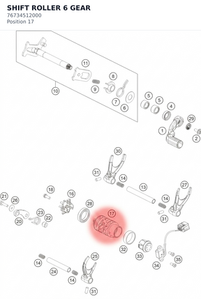 Diagram preview: SHIFT ROLLER 6 GEAR (76734512000)