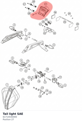 Diagram preview: Tail light SAE (61714540000)