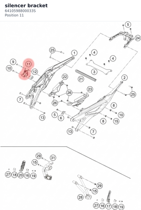 Diagram preview: silencer bracket (6410598800033S)