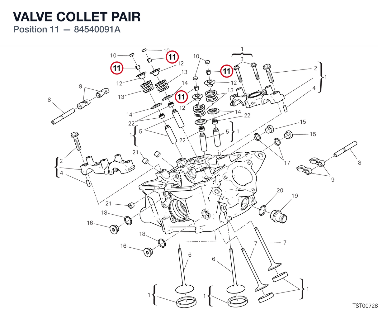 VALVE COLLET PAIR 84540091A diagram position