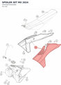 Diagram preview: SPOILER SET MX 2024 (A46008054000ABB)