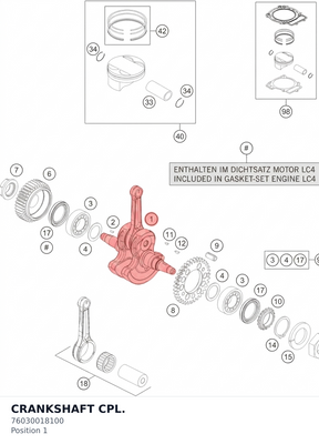 Diagram preview: CRANKSHAFT CPL. (76030018100)