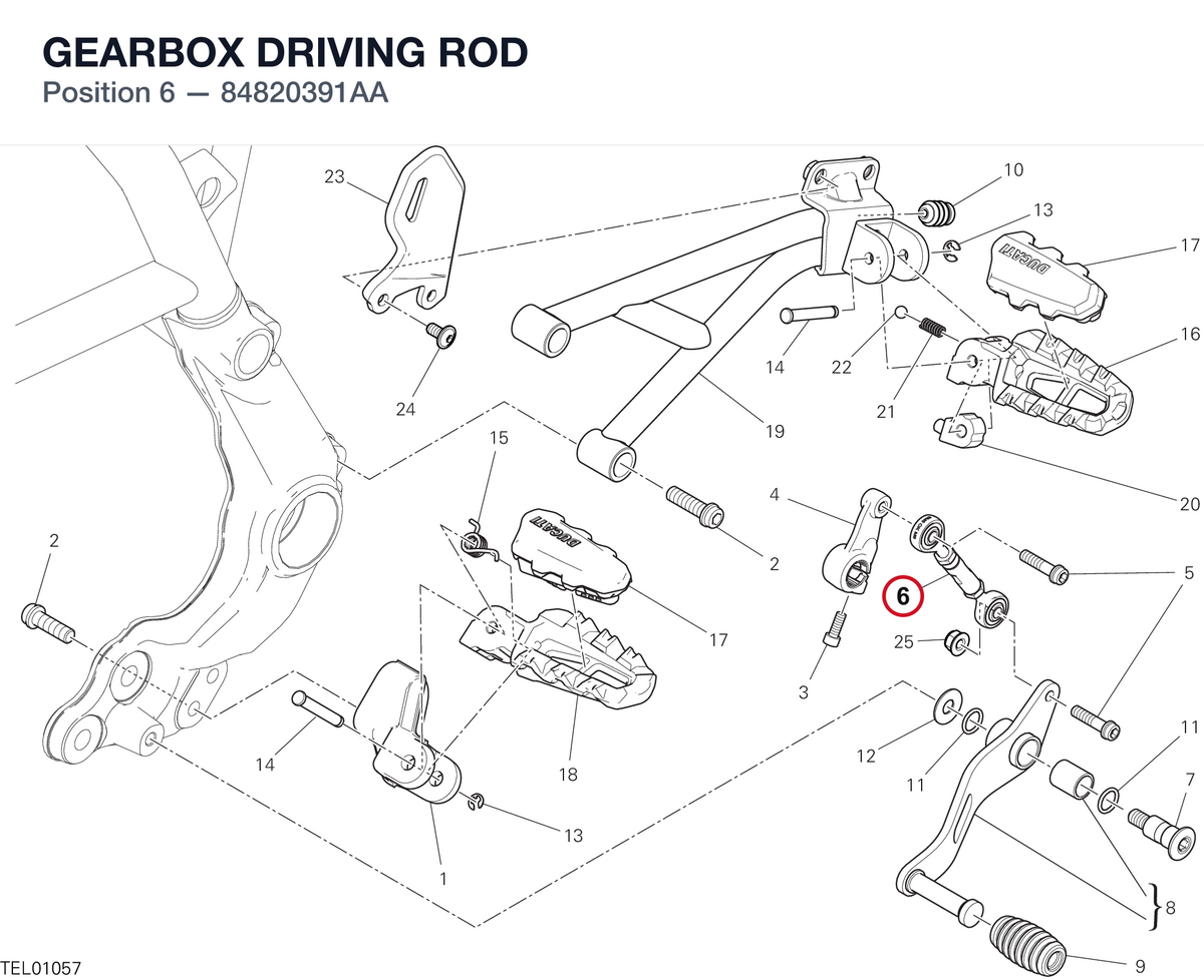 GEARBOX DRIVING ROD 84820391AA diagram position