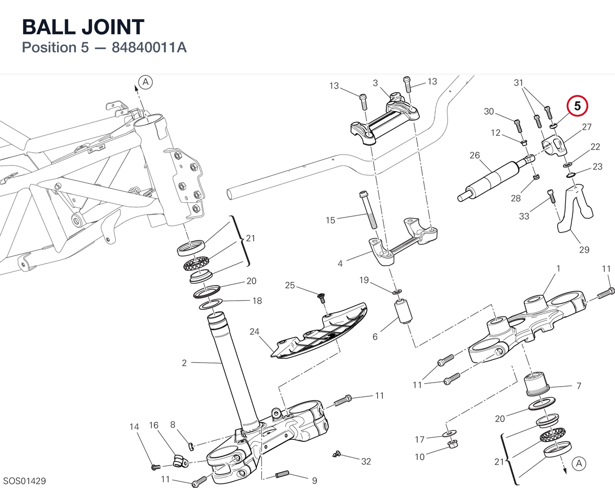 BALL JOINT 84840011A diagram position