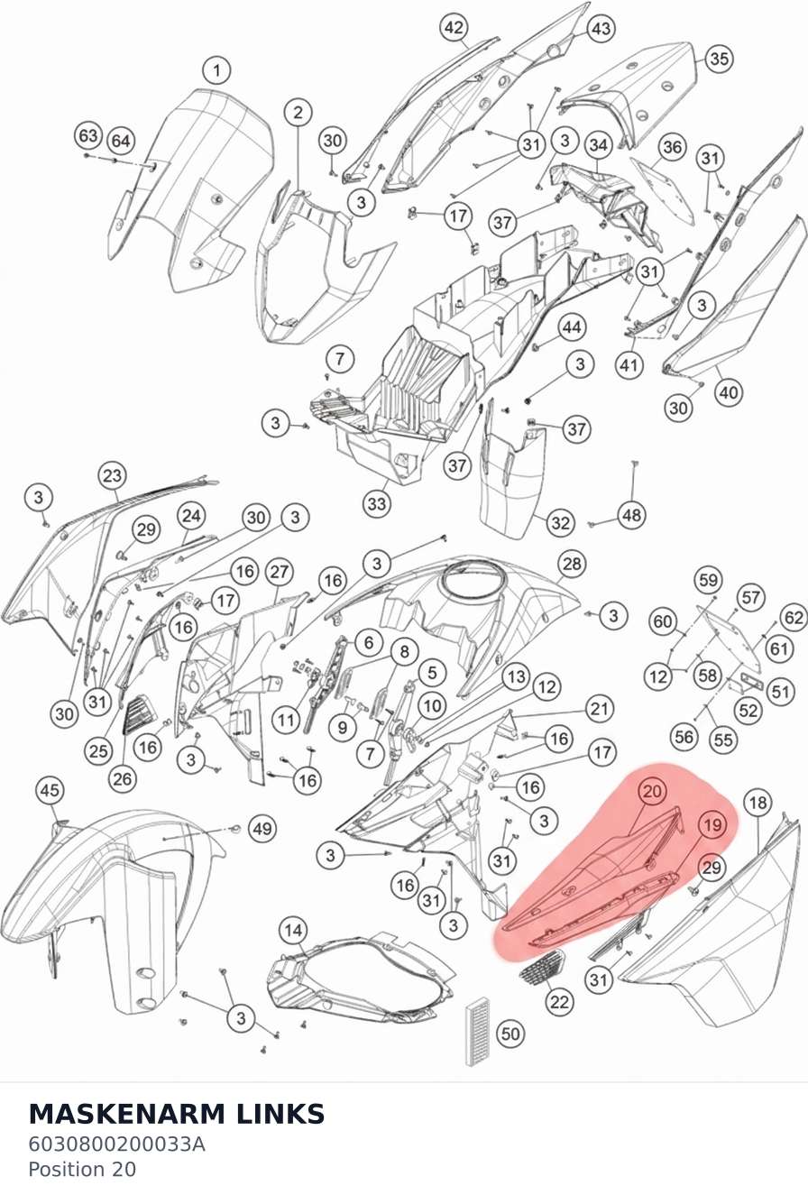 Diagram preview: MASKENARM LINKS (6030800200033A)