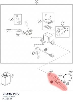 Diagram preview: BRAKE PIPE (76042002000)