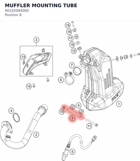 Diagram preview: MUFFLER MOUNTING TUBE (90105084000)