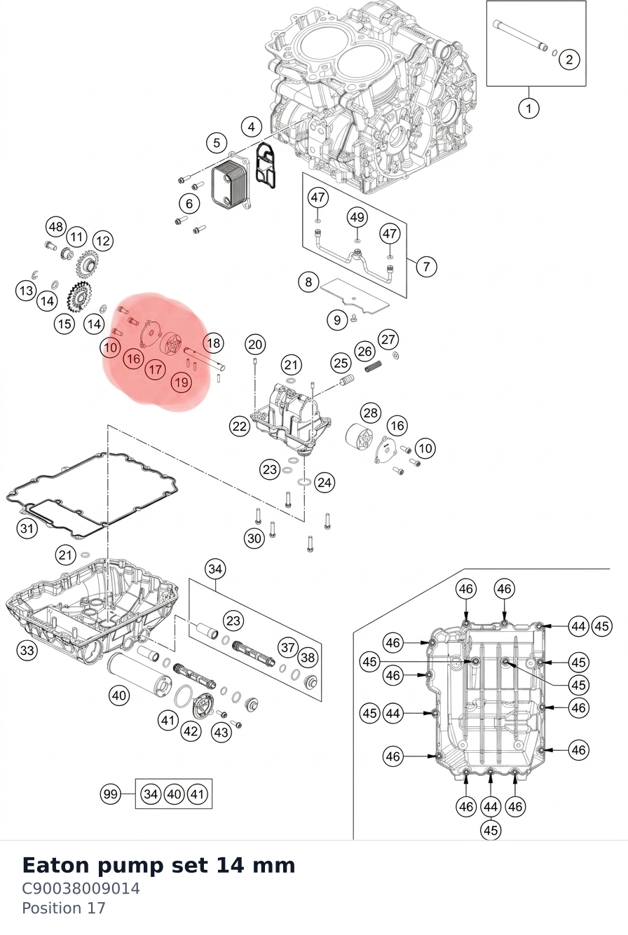 Diagram preview: Eaton pump set 14 mm (C90038009014)