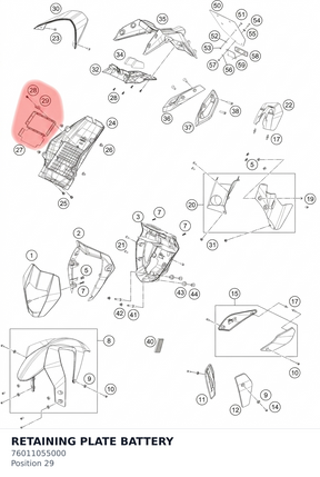 Diagram preview: RETAINING PLATE BATTERY (76011055000)