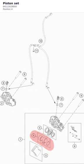 Diagram preview: Piston set (64113019000)
