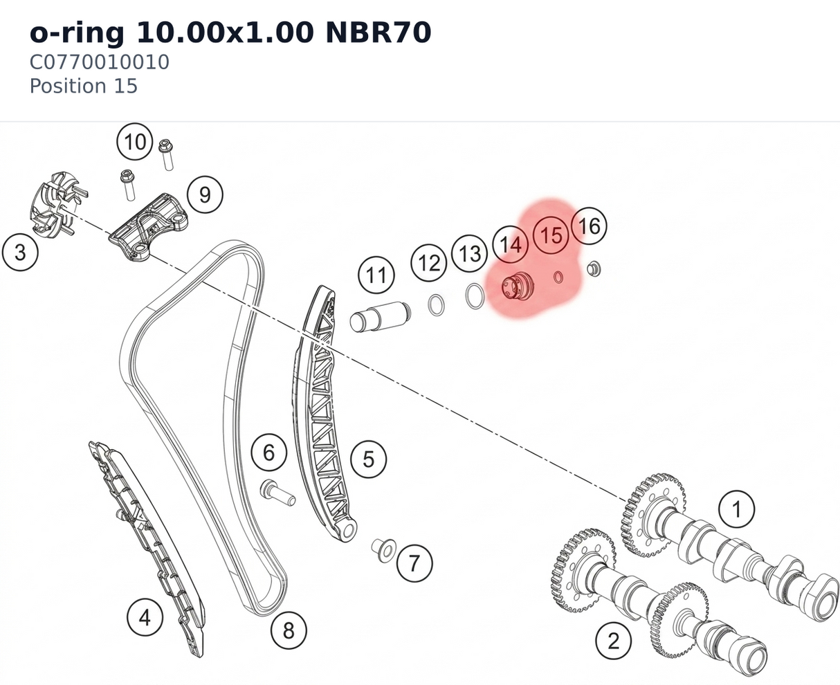 Diagram preview: o-ring 10.00x1.00 NBR70 (C0770010010)
