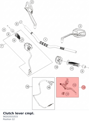 Diagram preview: Clutch lever cmpl. (96202031033)