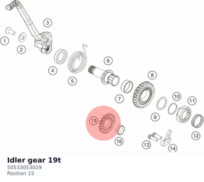 Diagram preview: Idler gear 19t (50533053019)