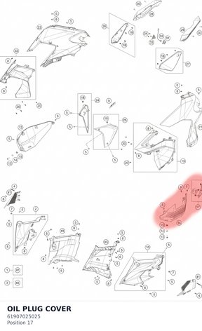Diagram preview: OIL PLUG COVER (61907025025)