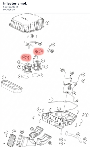 Diagram preview: Injector cmpl. (61741023044)