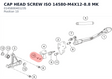 Diagram preview: CAP HEAD SCREW ISO 14580-M4X12-8.8 MK (014580040123S)