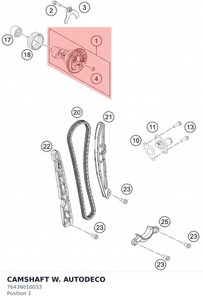 Diagram preview: CAMSHAFT W. AUTODECO (76436010033)