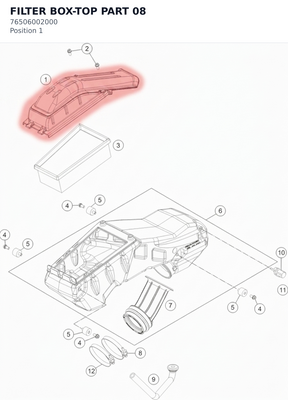 Diagram preview: FILTER BOX-TOP PART 08 (76506002000)