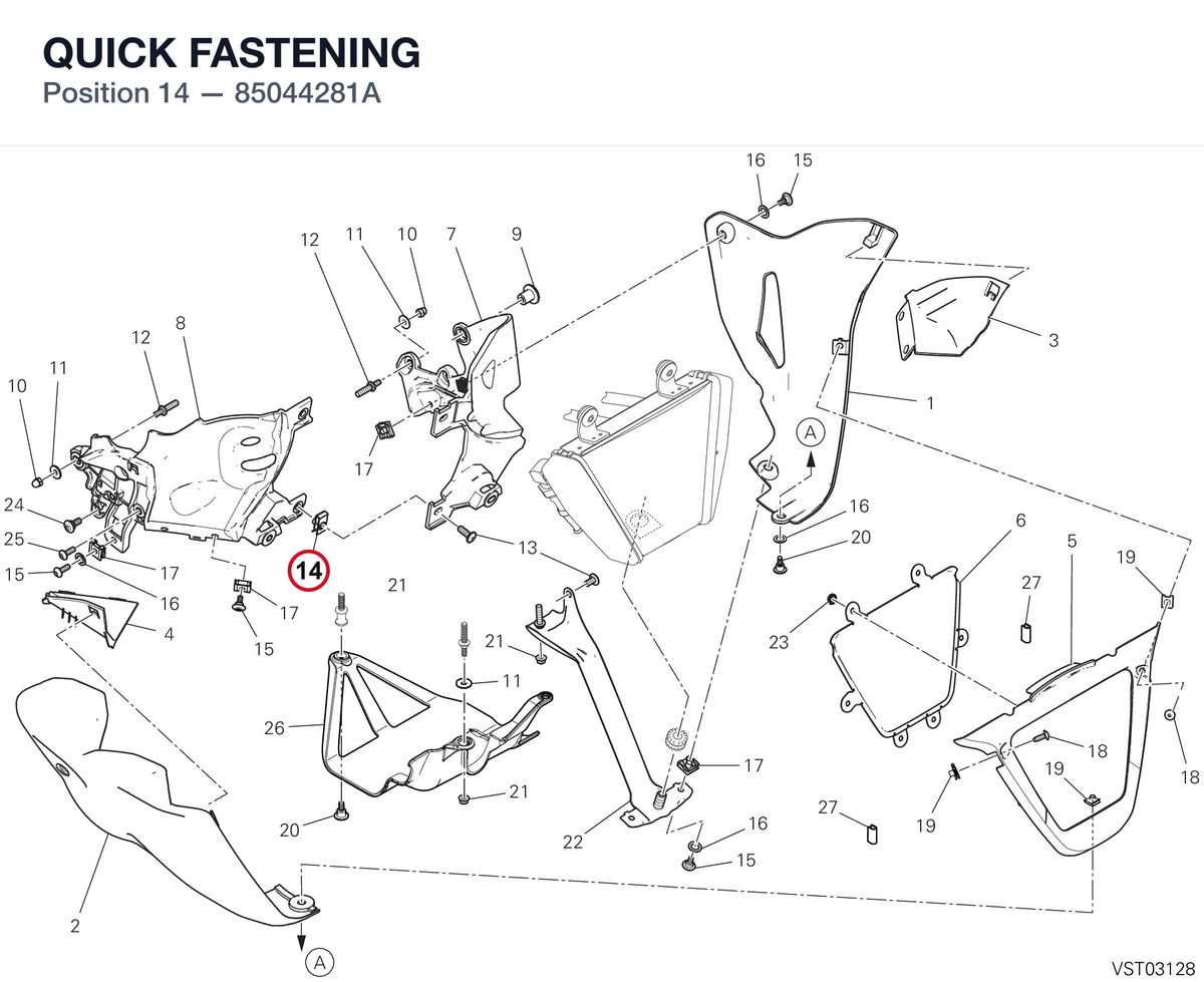 QUICK FASTENING 85044281A diagram position