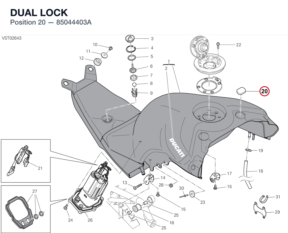 DUAL LOCK 85044403A diagram position