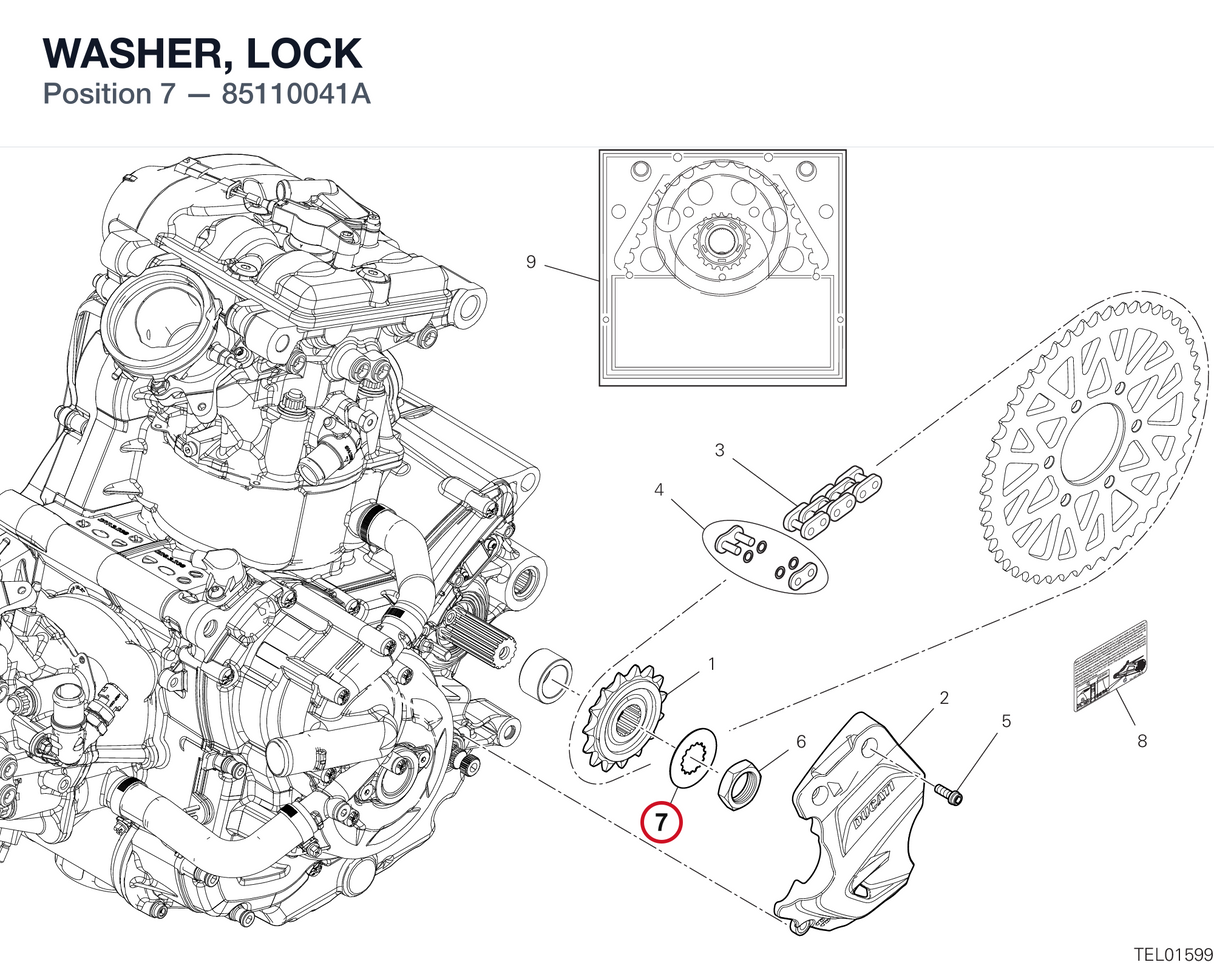 WASHER, LOCK 85110041A diagram position