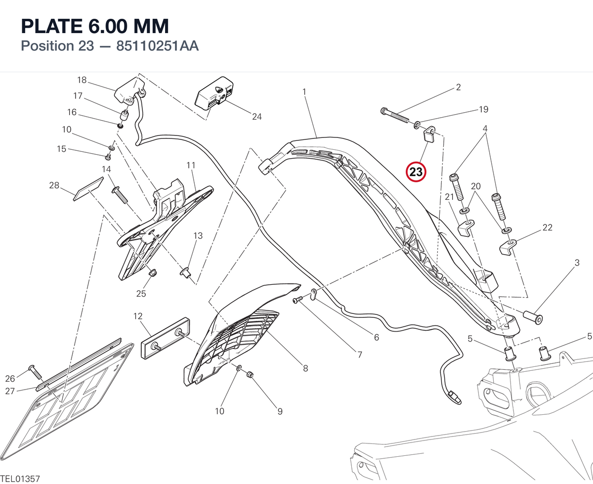 PLATE 6.00 MM 85110251AA diagram position