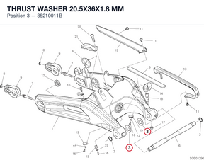 THRUST WASHER 20.5X36X1.8 MM 85210011B diagram position