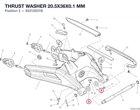 THRUST WASHER 20.5X36X0.1 MM 85210031B diagram position