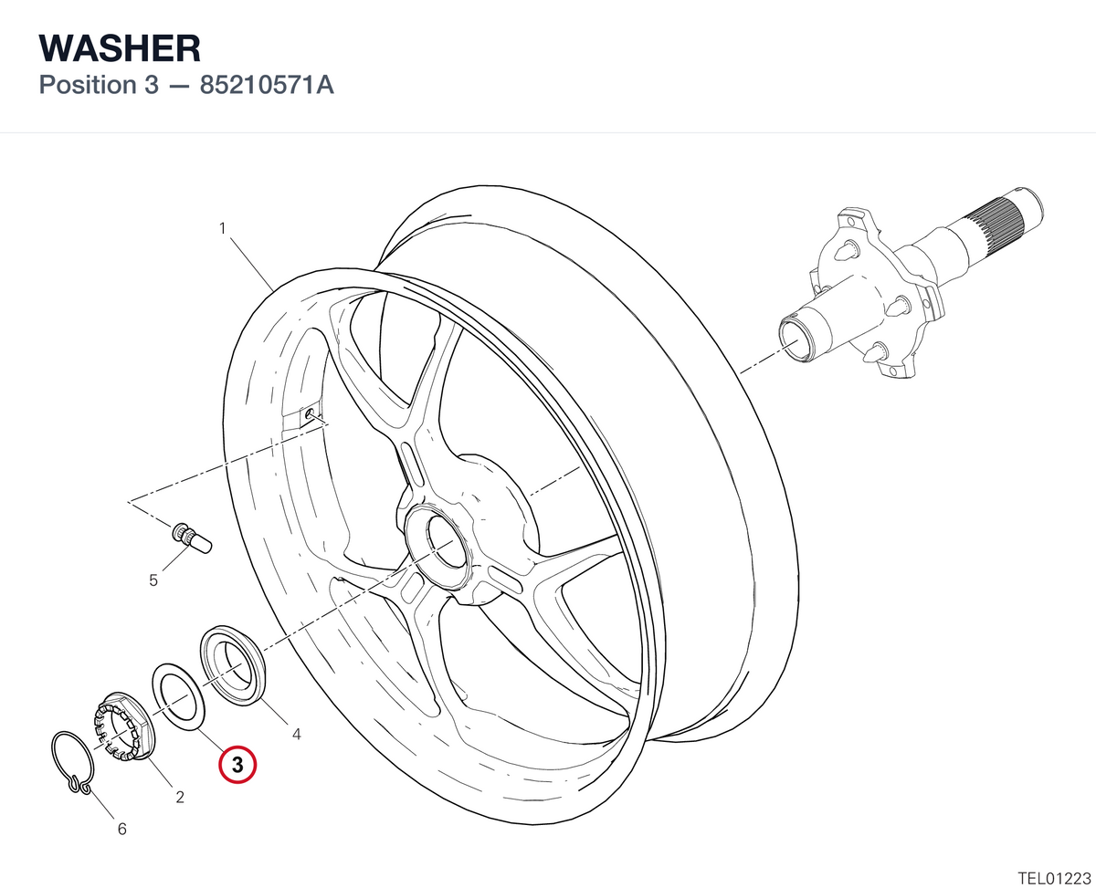 WASHER 85210571A diagram position