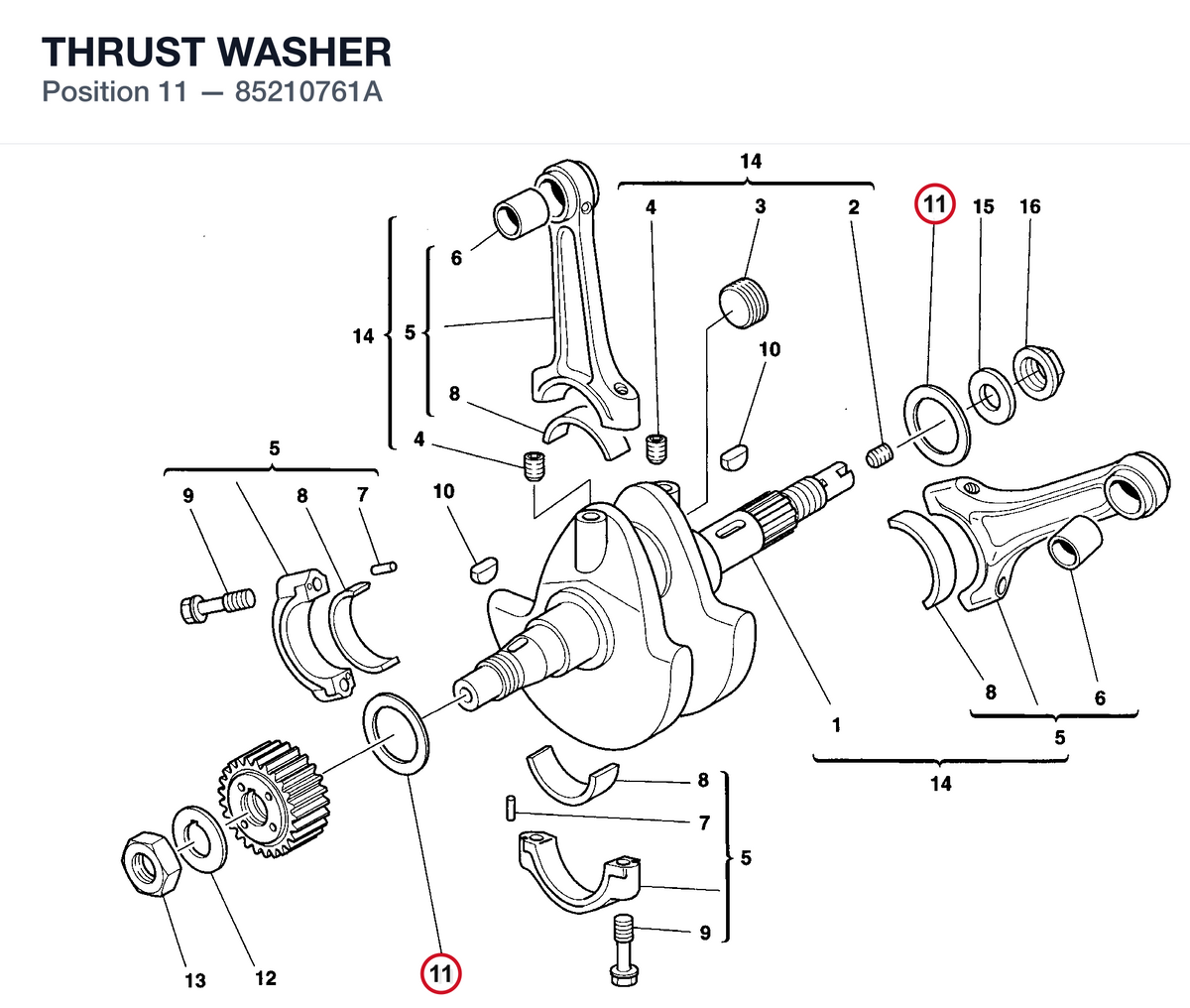 THRUST WASHER 85210761A diagram position