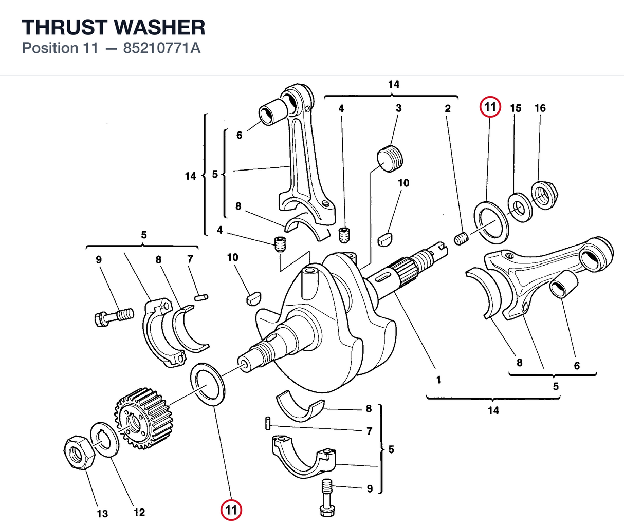 THRUST WASHER 85210771A diagram position
