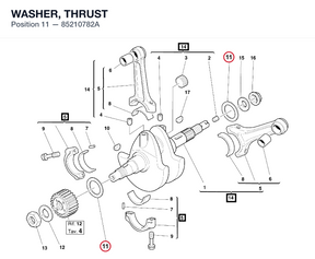 WASHER, THRUST 85210782A diagram position