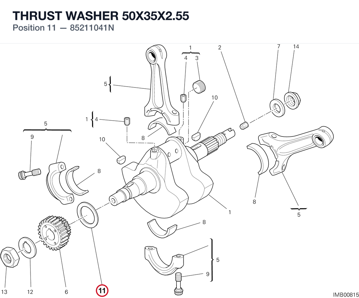 THRUST WASHER 50X35X2.55 85211041N diagram position
