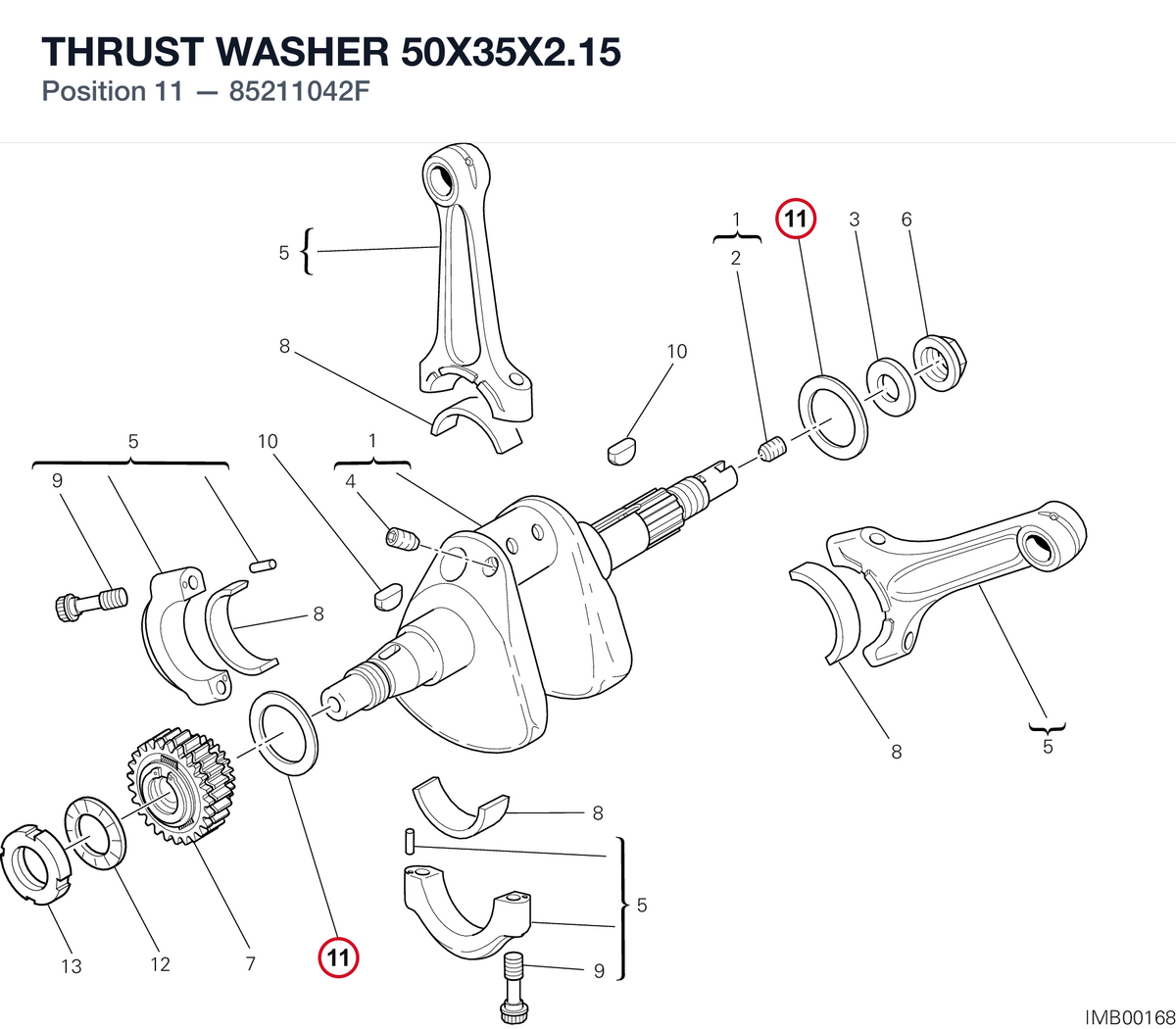 THRUST WASHER 50X35X2.15 85211042F diagram position