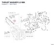 THRUST WASHER 0.5 MM 85211391A diagram position