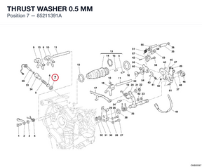 THRUST WASHER 0.5 MM 85211391A diagram position