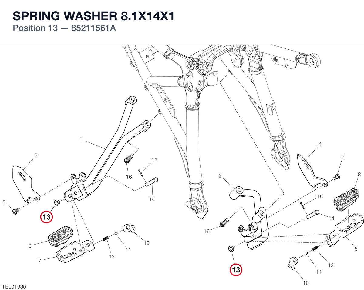 SPRING WASHER 8.1X14X1 85211561A diagram position