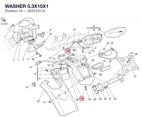 WASHER 5.3X15X1 85211611A diagram position
