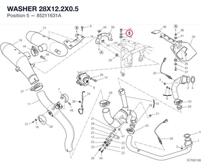 WASHER 28X12.2X0.5 85211631A diagram position